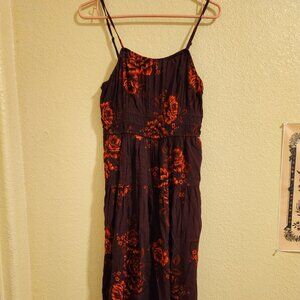 Old Navy Waist-Defined Cami Shine Midi spaghetti strap dress